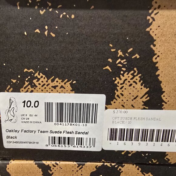 Oakley Factory Team Suede Flesh x BRAIN DEAD Sandal Black 2025 Men's size 10 NEW - Picture 9 of 9